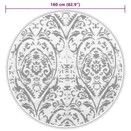 Tappeto da Esterno ARAKIL Arancione e Bianco Ø160 cm in PP
