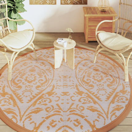 Tappeto da Esterni ARAKIL Arancione e Bianco Ã˜200 cm in PP