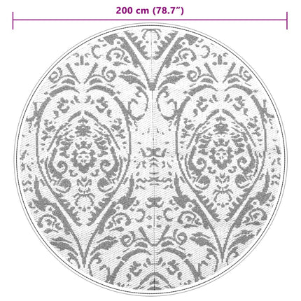 Tappeto da Esterni ARAKIL Arancione e Bianco Ã˜200 cm in PP