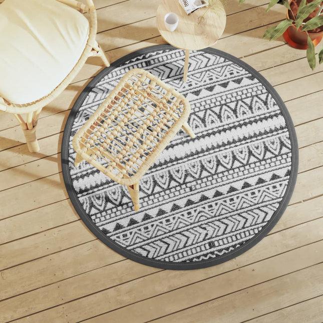 Tappeto da Esterni ARAKIL Nero Ã˜120 cm in PP
