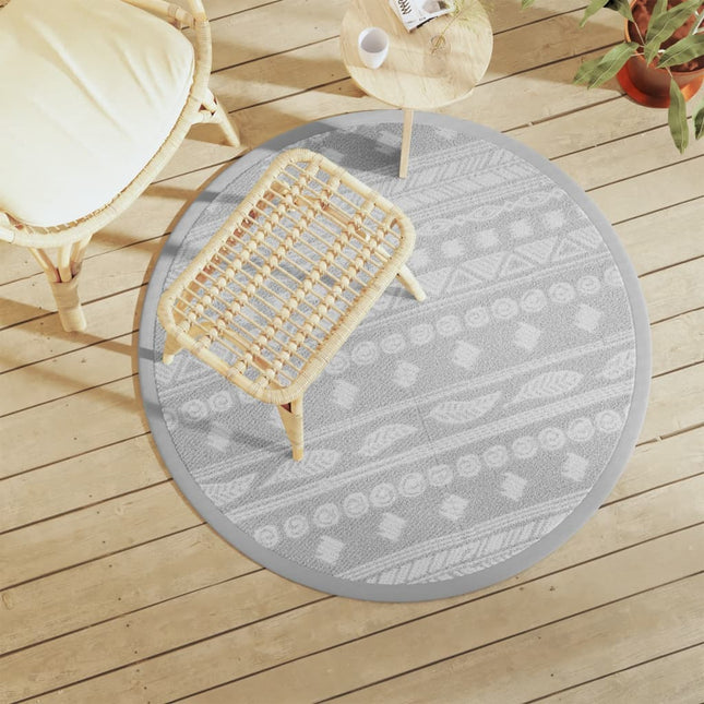 Tappeto da Esterno ARAKIL Grigio Ã˜120 cm in PP