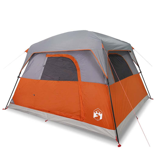 Tenda da Campeggio a Cabina 4 Persone Arancione Impermeabile