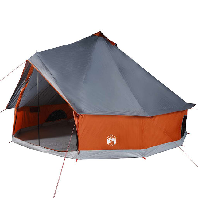 Tenda Familiare Tipi 10 Persone Grigia e Arancione Impermeabile