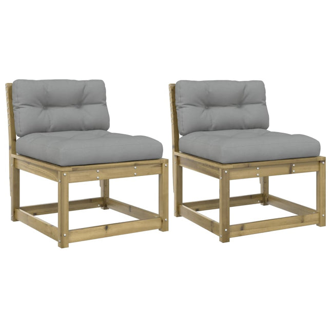 Divani Giardino con Cuscini 2 pz in Legno Impregnato di Pino