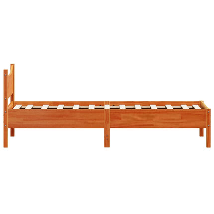 Letto senza Materasso Marrone Cera 100x200 cm in Legno di Pino