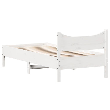 Letto senza Materasso Bianco 90x200 cm Legno Massello di Pino