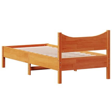 Letto senza Materasso Marrone Cera 90x200 cm Legno di Pino
