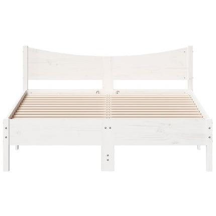 Letto senza Materasso Bianco 135x190 cm Legno Massello di Pino