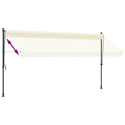 Tenda da Sole Retrattile Crema 400x150 cm in Tessuto e Acciaio
