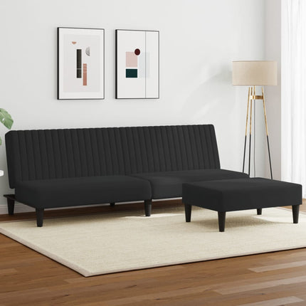 Set di Divani 2 pz Nero in Velluto