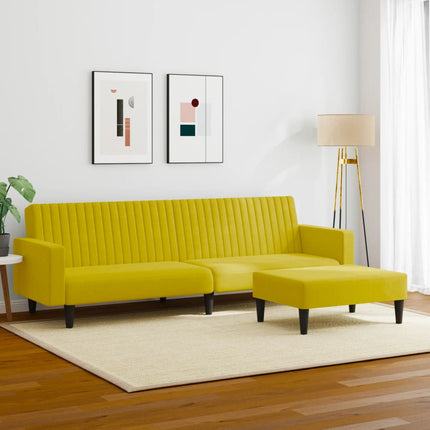Set di Divani 2 pz Giallo in Velluto
