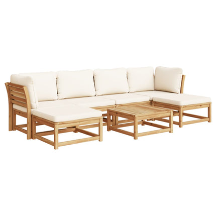 Set Salotto da Giardino 7 pz con Cuscini Legno Massello Acacia