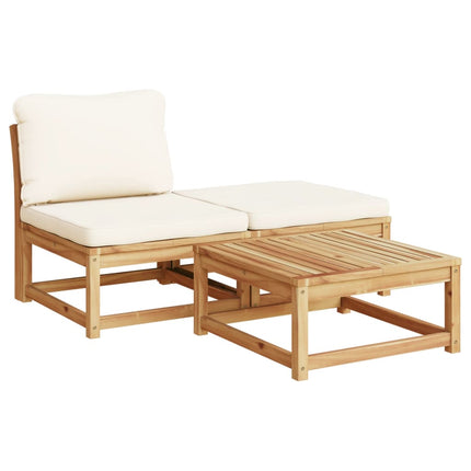 Set Salotto da Giardino 7 pz con Cuscini Legno Massello Acacia