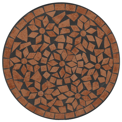 Set da Bistrot con Mosaico Terracotta in Ferro e Ceramica