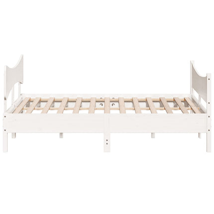 Giroletto senza Materasso Bianco 200x200 cm Legno Massello Pino