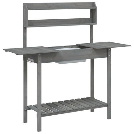 Tavolo Invaso con Lavello Grigio 147,5x44x139,5 Massello Abete