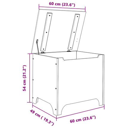 Contenitore con Coperchio RANA 60x49x54 cm Legno Massello Pino