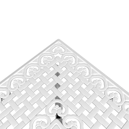 Set da Pranzo da Giardino 5 pz Bianco in Alluminio Pressofuso