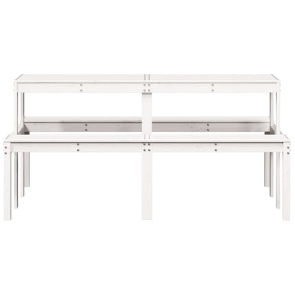 Tavolo da Picnic Bianco 160x134x75 cm in Legno Massello di Pino