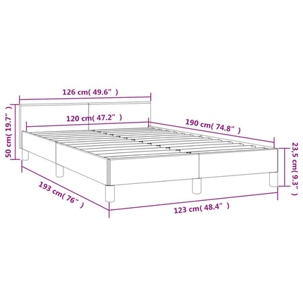 Giroletto senza Materasso Grigio Scuro 120x190 cm in Tessuto
