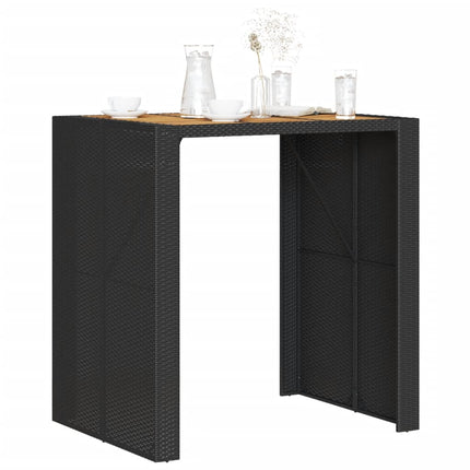 Tavolo Bar da Giardino Piano in Acacia 105x80x110 cm Polyrattan