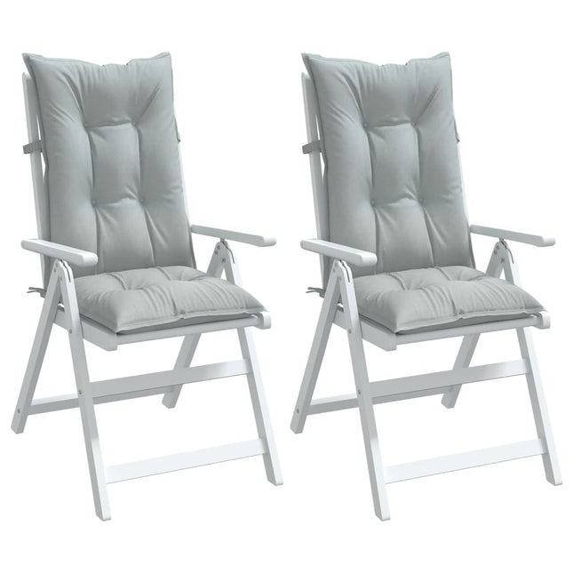 Cuscini Sedia Schiena Alta 2 Grigio MÃƒÂ©lange 120x50x7 Tessuto
