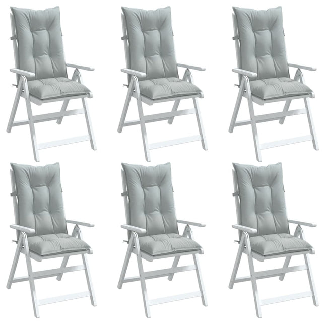 Cuscini Sedia Schiena Alta 6 Grigio MÃ©lange 120x50x7 Tessuto