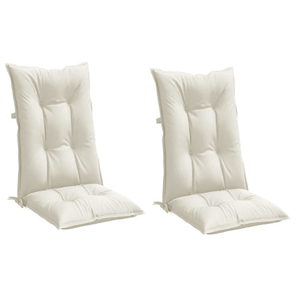 Cuscini Sedia Schiena Alta 2 Crema MÃƒÂ©lange 120x50x7 Tessuto