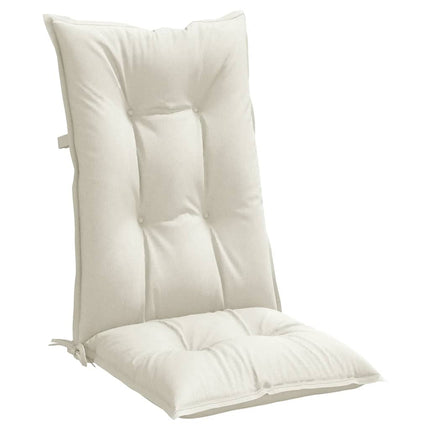 Cuscini Sedia Schiena Alta 2 Crema MÃƒÂ©lange 120x50x7 Tessuto