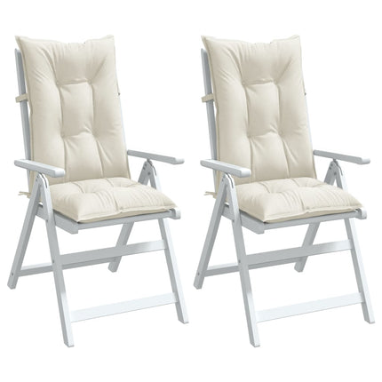 Cuscini Sedia Schiena Alta 2 Crema MÃƒÂ©lange 120x50x7 Tessuto