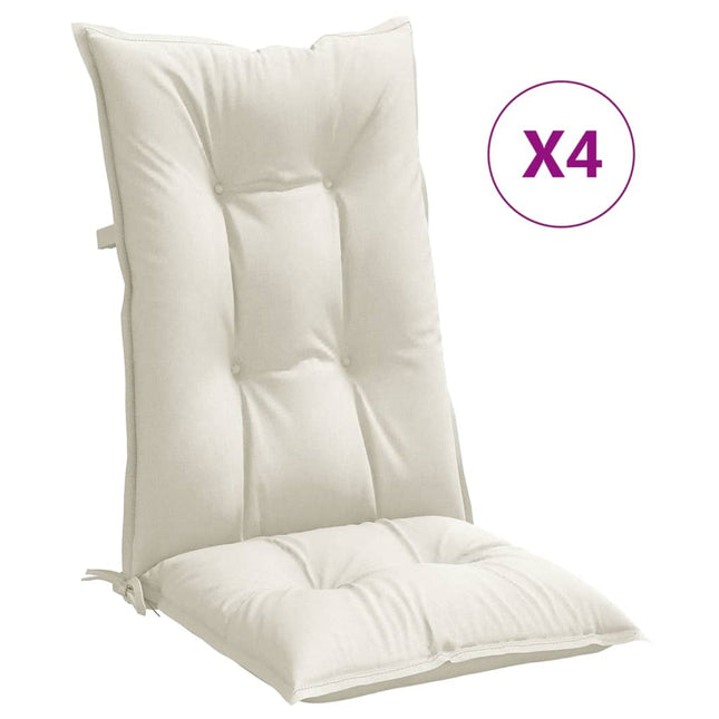Cuscini Sedia Schiena Alta 4 Crema MÃƒÂ©lange 120x50x7 Tessuto