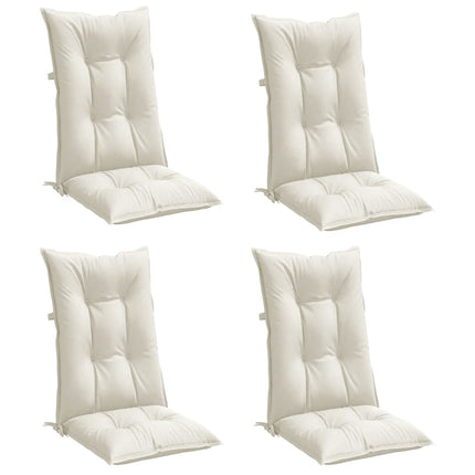 Cuscini Sedia Schiena Alta 4 Crema MÃƒÂ©lange 120x50x7 Tessuto