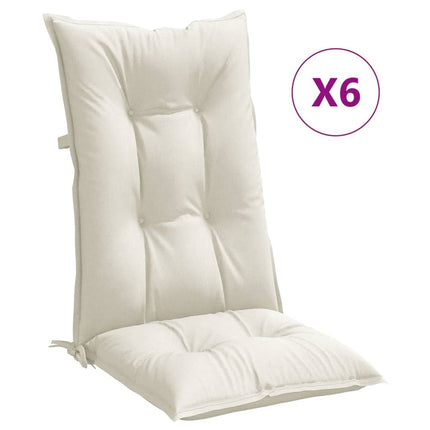 Cuscini Sedia Schiena Alta 6 Crema MÃƒÂ©lange 120x50x7 Tessuto