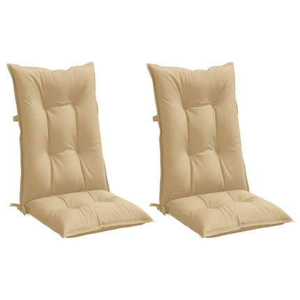 Cuscini Sedia Schiena Alta 2 Beige MÃƒÂ©lange 120x50x7 Tessuto
