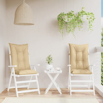 Cuscini Sedia Schiena Alta 2 Beige MÃƒÂ©lange 120x50x7 Tessuto