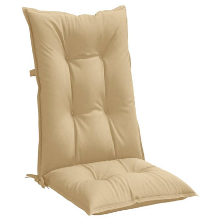 Cuscini Sedia Schiena Alta 2 Beige MÃƒÂ©lange 120x50x7 Tessuto