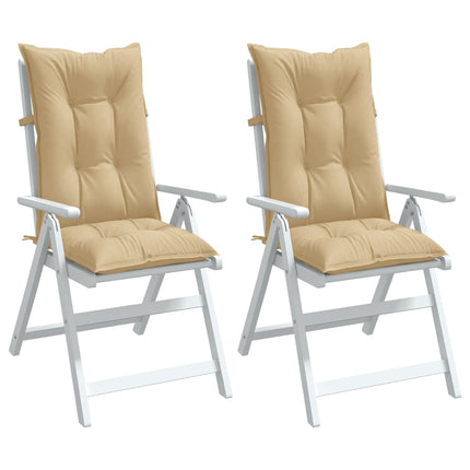 Cuscini Sedia Schiena Alta 2 Beige MÃƒÂ©lange 120x50x7 Tessuto