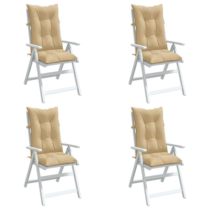 Cuscini Sedia Schiena Alta 4 Beige MÃƒÂ©lange 120x50x7 Tessuto