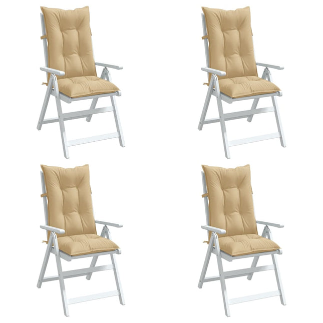 Cuscini Sedia Schiena Alta 4 Beige MÃƒÂ©lange 120x50x7 Tessuto