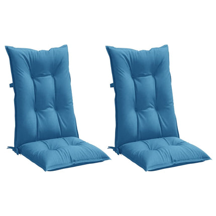 Cuscini Sedia Schiena Alta 2 Blu MÃƒÂ©lange 120x50x7 Tessuto