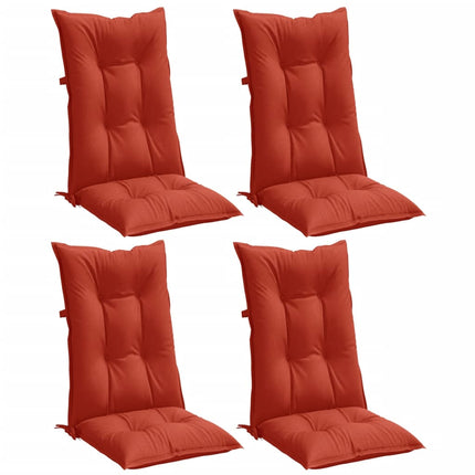 Cuscini Sedia Schiena Alta 4 Rosso MÃƒÂ©lange 120x50x7 Tessuto