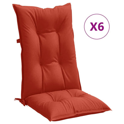 Cuscini Sedia Schiena Alta 6 Rosso MÃƒÂ©lange 120x50x7 Tessuto
