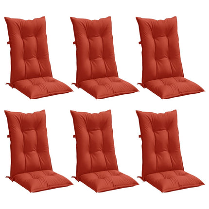 Cuscini Sedia Schiena Alta 6 Rosso MÃƒÂ©lange 120x50x7 Tessuto