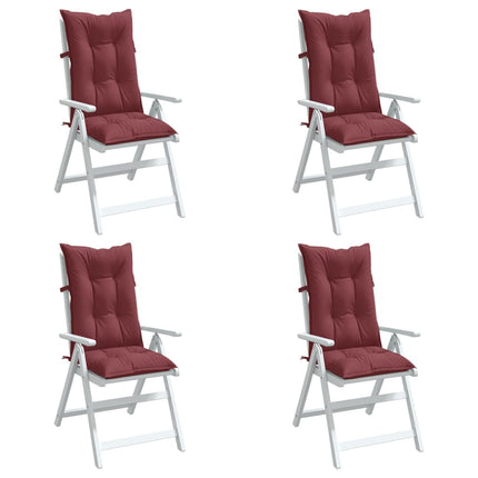 Cuscini Sedia Schiena Alta 4 Rosso Vino MÃƒÆ’Ã‚Â©lange 120x50x7 cm