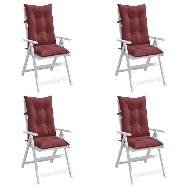 Cuscini Sedia Schiena Alta 4 Rosso Vino MÃƒÆ’Ã‚Â©lange 120x50x7 cm