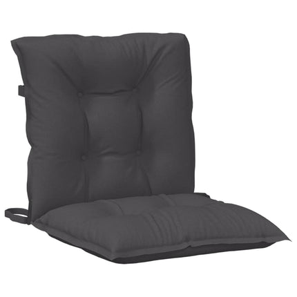 Cuscini Sedia Schiena Bassa 4 pz Antracite MÃ©lange 100x50x7 cm