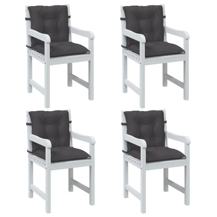 Cuscini Sedia Schiena Bassa 4 pz Antracite MÃ©lange 100x50x7 cm