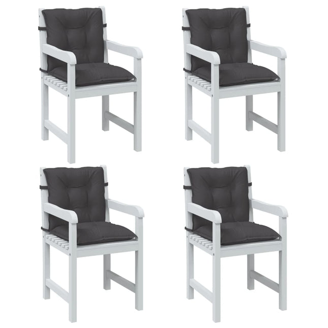 Cuscini Sedia Schiena Bassa 4 pz Antracite MÃ©lange 100x50x7 cm