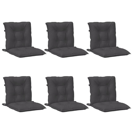 Cuscini Sedia Schiena Bassa 6 pz Antracite MÃ©lange 100x50x7 cm
