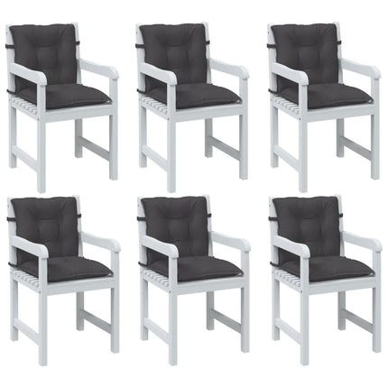Cuscini Sedia Schiena Bassa 6 pz Antracite MÃ©lange 100x50x7 cm